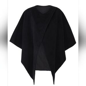 Genny Black virgin wool short sleeve Cape Black Size 8